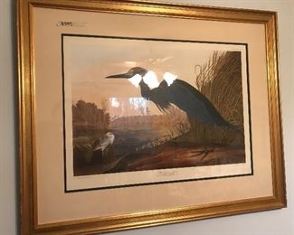 blue herend hand colored engraving