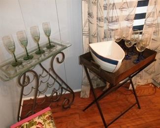 SIDE TABLES AND WINE RACK