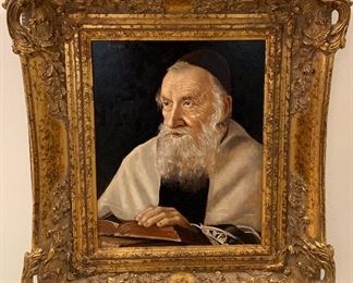 Rabbi oil painting
