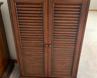 Wooden Louvered Door Cabinet