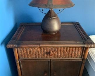 Pair of ratan nightstands