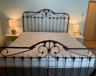 King Size Antique Wrought Iron Bed. Heavy Iron - Beautiful!