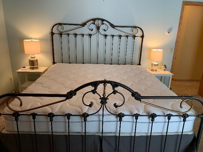 King Size Antique Wrought Iron Bed.  Heavy Iron - Beautiful!