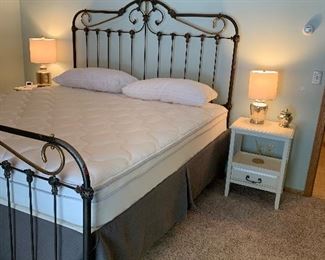 King Size Antique Wrought Iron Bed. Heavy Iron - Beautiful!