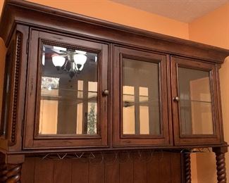 Wine glass and wine bottle holders attached