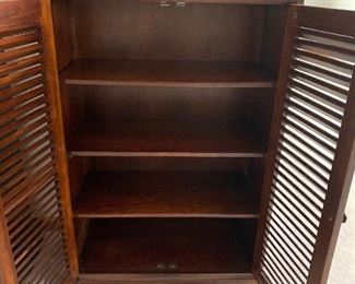 Wooden Louvered Door Cabinet