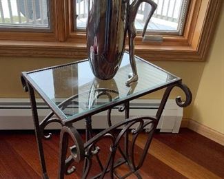 Iron & glass Magazine Table