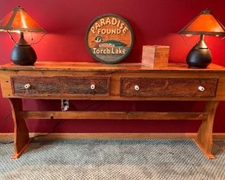 Long Wooden Wall Sofa Table