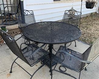 Wrought Iron table and 4 chairs