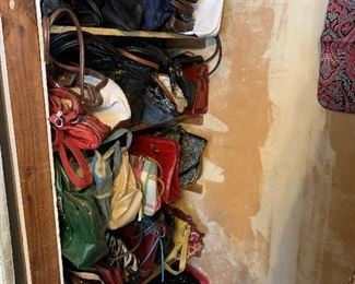 Purses, purses, and more purses! Lots of handbags, clutches and ladies wallets 