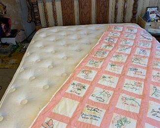 Hand embroidery friendship quilt