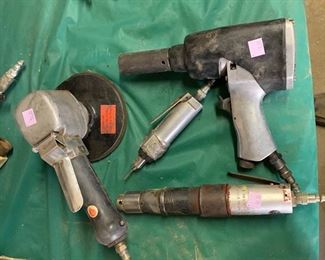 Pneumatic sander, wrench and drill