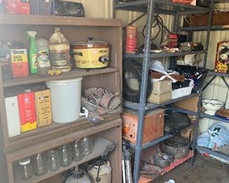 Jars, fishing equipment, fishing poles, and lead