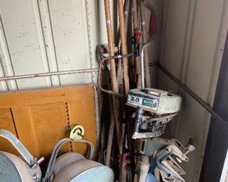 Yard tools, lights, and trolling motor