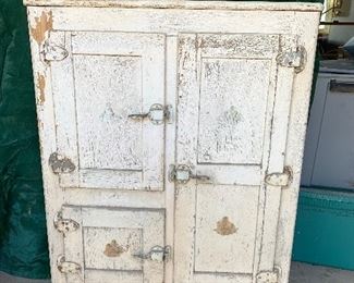 Antique wooden icebox