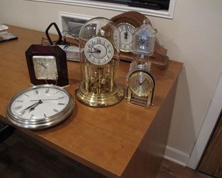 Various clocks SILVER CLOCK SOLD