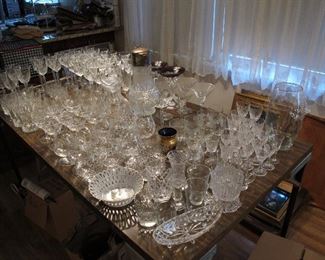 Multitude of crystal and glass ware