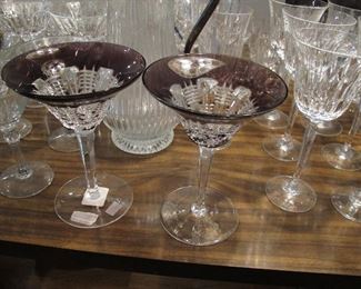 "Simply Lilac" Lead Crystal Martini glasses