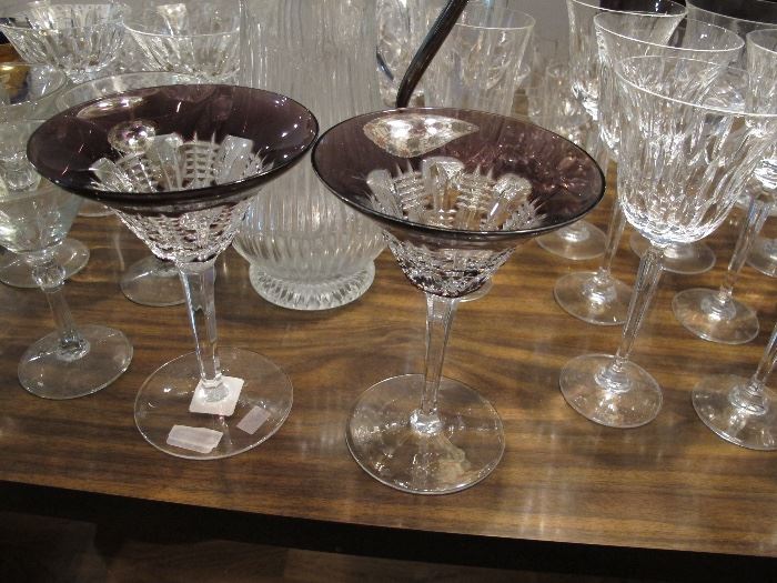 "Simply Lilac" Lead Crystal Martini glasses