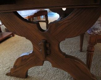 VintageRomweber Trestle Table & 2 Chairs