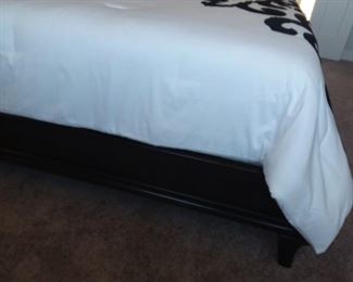NEW - Queen headboard and foot board with new mattress and box springs and matching night stand and dresser with mirror!  New bedding, pillows, comforter, and more!