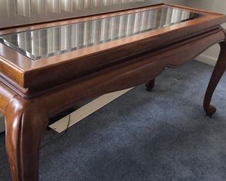 Beveled Glass Console Table