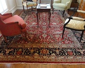 Red Hand Knotted Rug with  felt pad 8'10"x11'10"