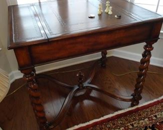 Theodore Alexander Game Table 34x26x29 then the top opens for backgammon and chess (pieces included)