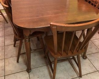 MAPLE & BIRCH DINING TABLE w/6 CHAIRS