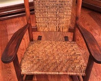 WOOD & RATTAN ROCKER