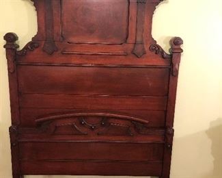 ANTIQUE EASTLAKE HEADBOARD, FOOTBOARD, SIDE RAILS