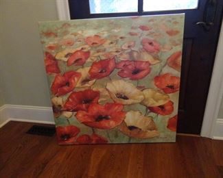 Poppy Picture 38x40. Art in Giclee  "Champs savage de Pavots"