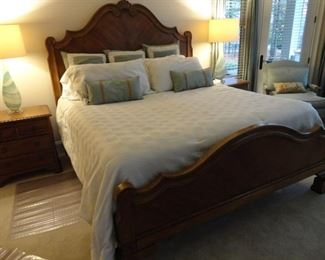 Lexington King Bed (White spread and mattress not for sale)