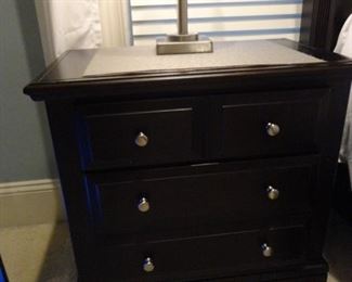 Vaughn Bassett 3 drawer bed side table (well loved on top)