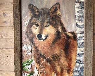 Original painting wolf 