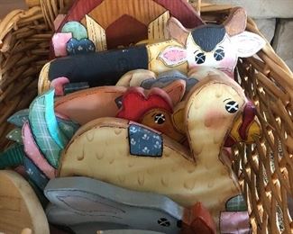 Painted wood animals 