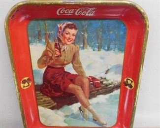 1941 Coca Cola Girl on Skates Tray