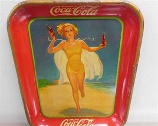 1937 Running Girl Coca Cola Tray