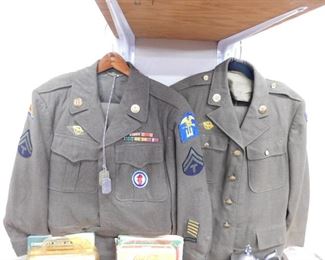WW2 Ike Jackets with Patches and Insignia 