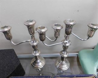 Sterling Weighted Two Arm Candelabras