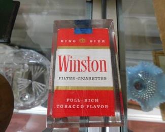 Vintage Winston Cigarette Pack in Acrylic(Paperweight) 