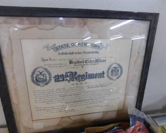 1903 New York 23rd Regiment Quartermaster  Sergeant Framed Certificate 