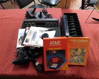 Vintage Atari Game System with Assorted Games