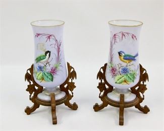 Bristol vases decorated with birds