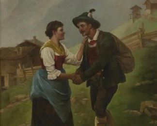 19th C. Oil on canvas painting