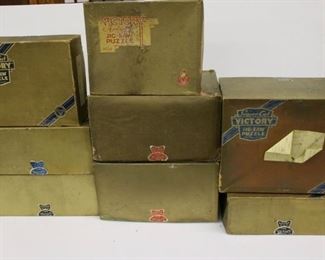 8 Boxed vintage wooden puzzles
