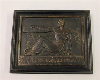 Bronze Art Deco plaque