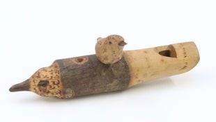 Carved wooden bird whistle