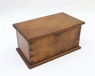 19th C. miniature wooden chest