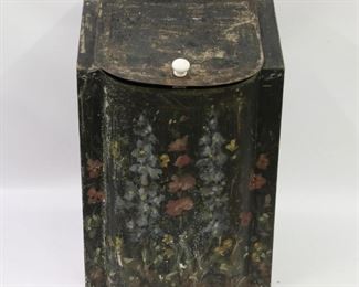 painted tin storage container